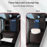 Car Between Seats Organizer Multifunctional Storage Bag Front And Back Dual Usage Tissue Box - Image 4