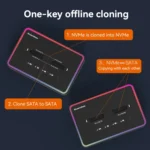 Blueendless M.2 Dual-Slot Hard Drive Base Solid State Hard Drive Box, US Plug - Image 3