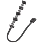 18AWG Large 4Pin Sleeve Grid 1 To 5 SATA Hard Drive Cage Cable