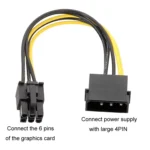 Large 4Pin To 6Pin Power Cord Graphics Card Adapter Cable - Image 3
