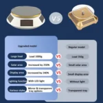 14cm Solar Energy Spinning Display Stand with LED Light for Jewelry Crystal Product Display - Image 5