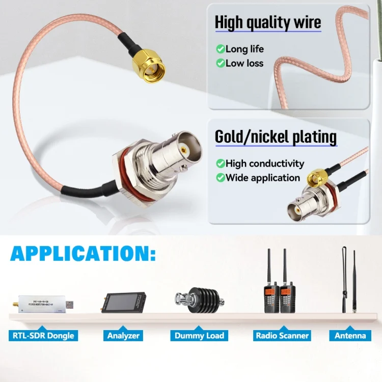 TBD06049485_B4.webp SMA Male To BNC Waterproof Female RG316 Coaxial RF Adapter Cable - Image 5
