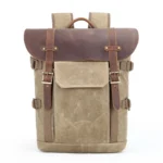 Vintage Camera Bag Waterproof  Canvas Backpack with Laptop Compartment Tripod Holder