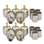 10pcs /Pack UHF Male Crimp Adapter RF Copper Shaft Connector