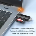 JINGHUA Type-C / USB2.0 TF+SD 2 In 1 Card Reader Multi-function Reader - Image 9