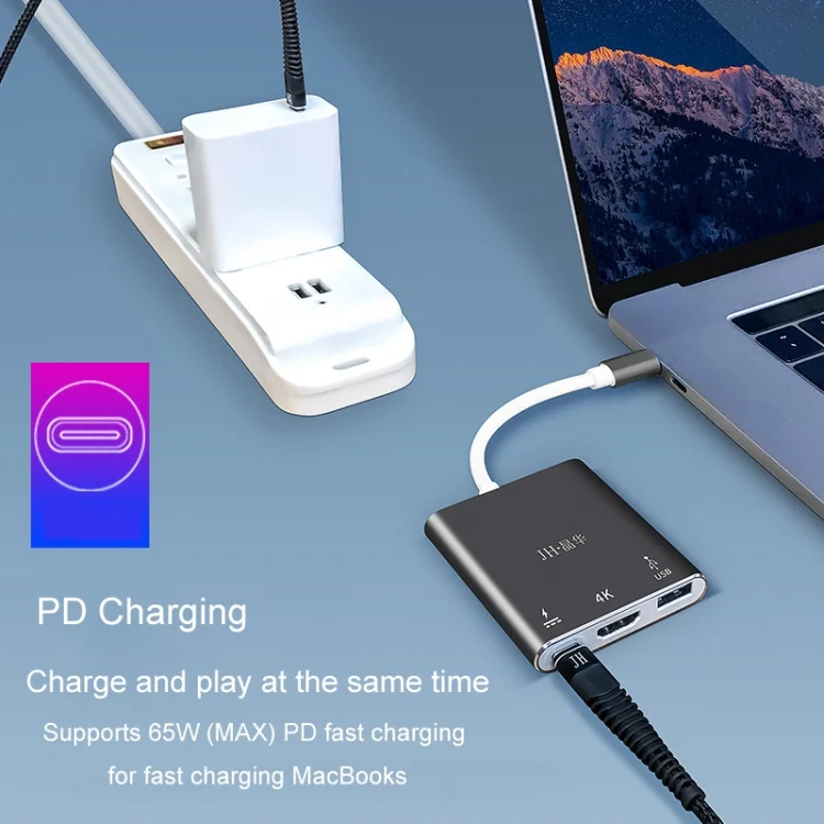 TBD06049796_5.webp JINGHUA Z330 3 In 1 Type-C Docking Station HDMI 4K Adapter USB3.0 Interface Converter - Image 6
