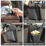 Car Rear Seat Foldable Large Capacity Hanging Waterproof Trash Can - Image 7