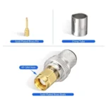 10pcs /Pack RP-SMA Male Crimp Solder Connector For LMR-400 / Belden-9913 / RG8 / RG213 Coaxial Cable - Image 2