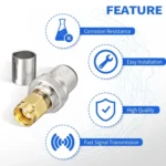 10pcs /Pack SMA Male Crimp Connector Kit For LMR-400 / RG8 / RG213 / Belden-9913 SMA Extension Cable - Image 3