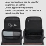 Cwatcun D128 Vintage Shoulder Backpack Split Compartment Large Capacity Splashproof Photography Bag - Image 6