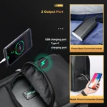 Bopai 61-120511 arge-capacity Travel Business Laptop Backpack With USB+Type-C Port - Image 5