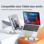 Aluminum Alloy Laptop Stand Notebook Riser with 360 Degree Rotating Base, - Image 3