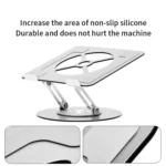 Aluminum Alloy Laptop Stand Notebook Riser with 360 Degree Rotating Base, - Image 5