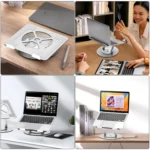 Aluminum Alloy Laptop Stand Notebook Riser with 360 Degree Rotating Base, - Image 8