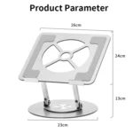 Aluminum Alloy Laptop Stand Notebook Riser with 360 Degree Rotating Base, - Image 9
