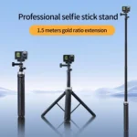TELESIN 360 Degree Rotation 1.5m Selfie Stick Foldable Tripod For GoPro Hero / Insta360 /  DJI Osmo Action - Image 2