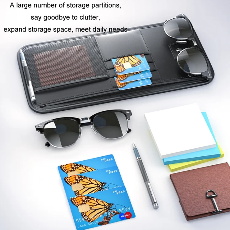 TBD06050923_B4.webp Car Sun Visor Card Glasses Holder Zipper Storage Bag - Image 5