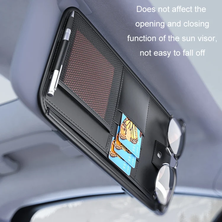 TBD06050923_B6.webp Car Sun Visor Card Glasses Holder Zipper Storage Bag - Image 7