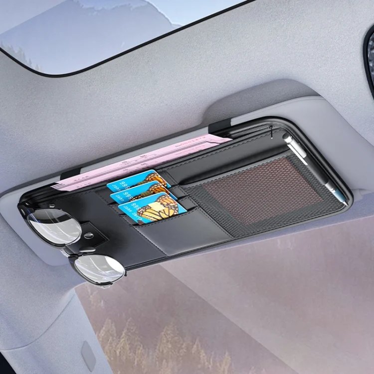 TBD06050923_B8.webp Car Sun Visor Card Glasses Holder Zipper Storage Bag - Image 9