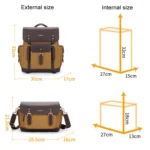Vintage Waterproof Canvas Bag DSLR Camera Photo Bag - Image 3