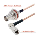 CC4 Male Elbow To BNC Through Wall Waterproof Female Connector Cable RG179 Coaxial RF Wire - Image 3