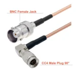 CC4 Male Elbow To BNC Female Connector Cable RG179 Coaxial RF Wire - Image 3