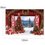 120x80cm Christmas Wreath Snow Scene Photography Background Curtain - Image 3