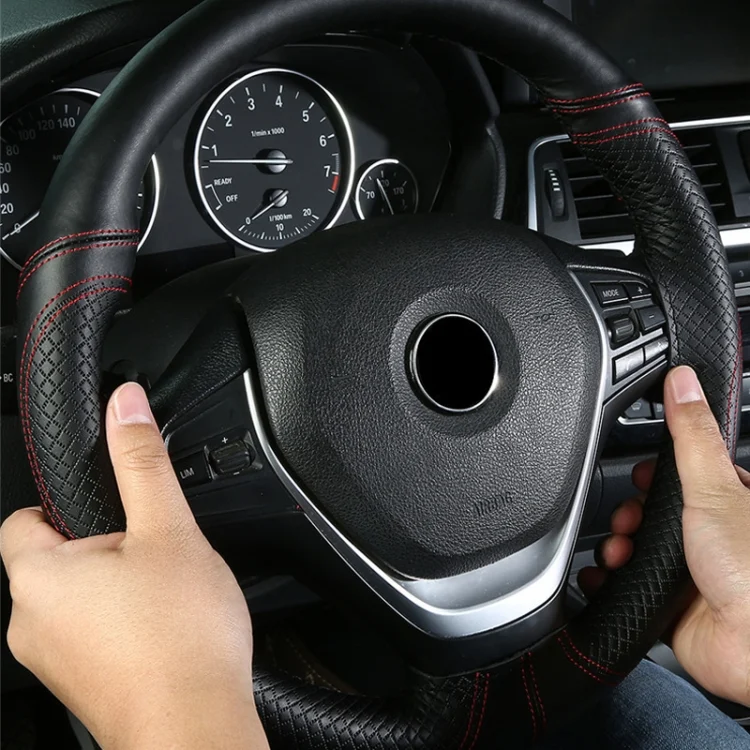 TBD06051743_B6.webp Cowhide Embossed Hand-Stitched Double-Line Steering Wheel Cover - Image 7