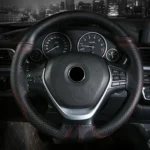 Cowhide Embossed Hand-Stitched Double-Line Steering Wheel Cover - Image 8