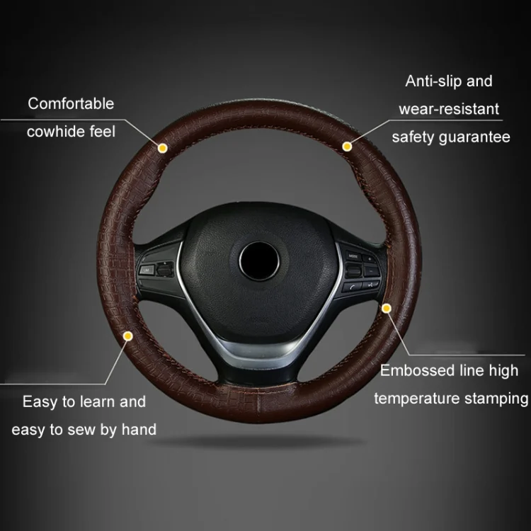 TBD06051756_B2.webp Four-season Embossed Cowhide Hand-sewn Steering Wheel Cover - Image 3