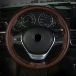Four-season Embossed Cowhide Hand-sewn Steering Wheel Cover - Image 7