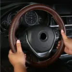Four-season Embossed Cowhide Hand-sewn Steering Wheel Cover - Image 8