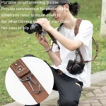 Cwatcun H90 Dual Camera Leather Strap Adjustable Multi-functional Convenient Camera Shoulder Strap - Image 3