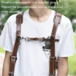 Cwatcun H90 Dual Camera Leather Strap Adjustable Multi-functional Convenient Camera Shoulder Strap - Image 4