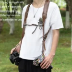 Cwatcun H90 Dual Camera Leather Strap Adjustable Multi-functional Convenient Camera Shoulder Strap - Image 5