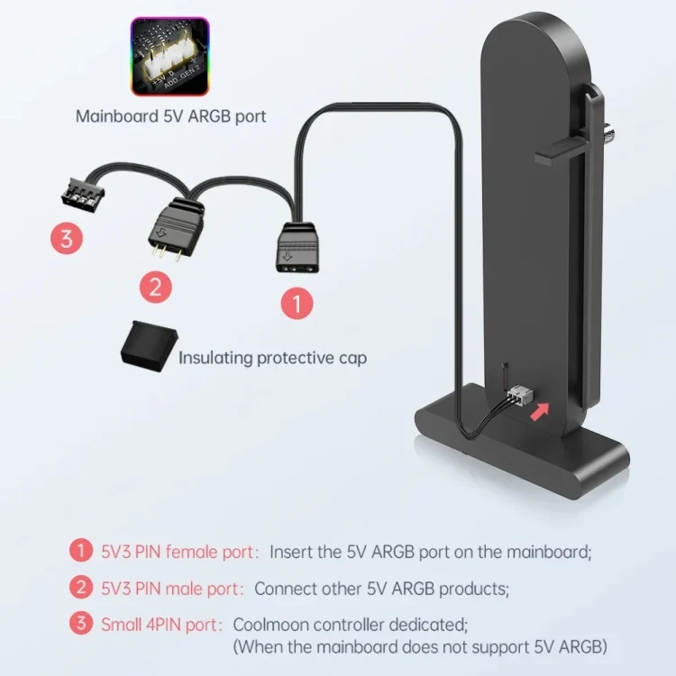 TBD06051798_B7.webp COOLMOON GH3 Computer ARGB Vertical Adjustable Lens Graphics Card Holder - Image 8