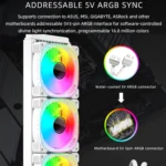 COOLMOON CM-YM-360T Computer ARGB Temperature Display Lens Multi-Platform Integrated CPU Cooler - Image 5