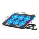 ICE COOREL A9R 6-fans Adjustable Laptop Stand Radiator with RGB Atmosphere Light - Image 2
