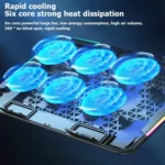 ICE COOREL A9R 6-fans Adjustable Laptop Stand Radiator with RGB Atmosphere Light - Image 4