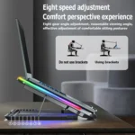 ICE COOREL A9R 6-fans Adjustable Laptop Stand Radiator with RGB Atmosphere Light - Image 7