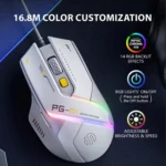 Inphic PG1 RGB Light Emitting Computer Gaming Wired Mouse - Image 3