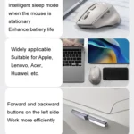 Inphic DR6 2.4G Wireless + Bluetooth 5.0/4.0 Tri-mode Charging Mute Office Gaming Computer Mouse - Image 13