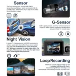 M700A 3 Channels Car Recorder 4K UHD Front+1080P Inside+2K Rear+GPS+WIFI Dash Cam - Image 3