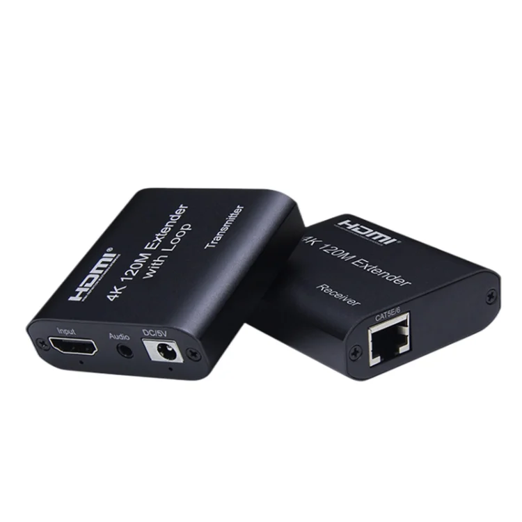 HDMI To RJ45 120m Single Network Cable 4K HD Network Extender, Receiver+Transmitter