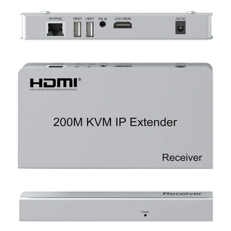 TBD06052375_2.webp KVM 200m HDMI IP Extender RJ45 Network Cable Video Extender, Transmitter+Receiver, US Plug - Image 3