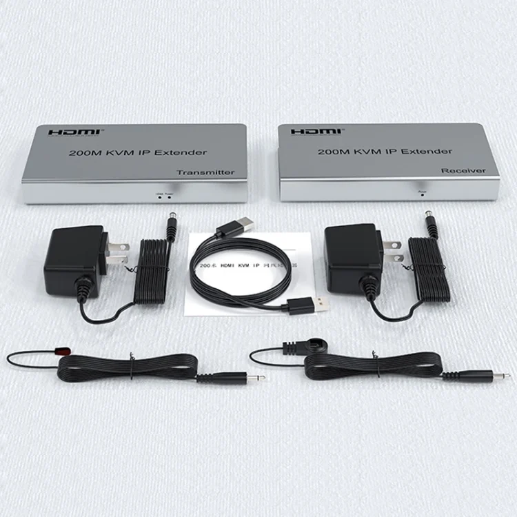 TBD06052375_8.webp KVM 200m HDMI IP Extender RJ45 Network Cable Video Extender, Transmitter+Receiver, US Plug - Image 9