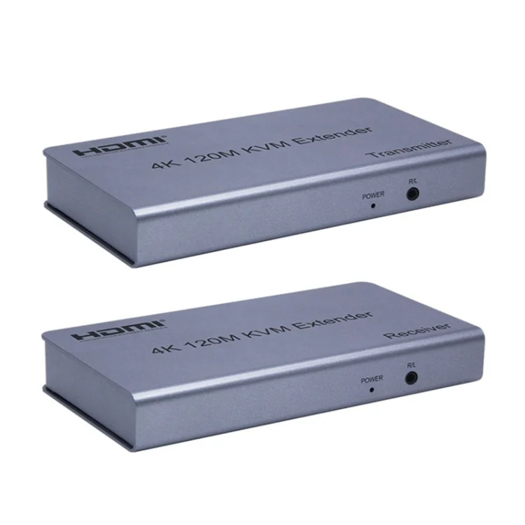 KVM 120m 4K HD Extender Computer Mouse Keyboard HDMI Single Ethernet Cable Transmitter + Receiver