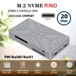 Dual M.2 NVME SSD RAID Array Mobile Hard Drive Enclosure Type-C USB3.2 GEN2x2 20G 586R - Image 8