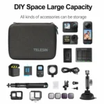 TELESIN Sports Camera Accessories Storage Bag For GoPro HERO / DJI Action / Insta360 etc. - Image 3