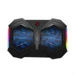 YL-017 2-Fans RGB Lighting Effect Silent Adjustable Speed Laptop Cooling Stand